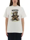 Moschino Crew Neck Graphic Print Short Sleeves Tshirt In White