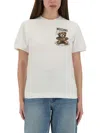 Moschino Crew Neck Graphic Print Short Sleeves Top In White