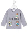 Moschino T-shirt With Teddy With Snow In Grigio