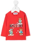 Moschino T-shirt With Teddy With Snow In Rosso