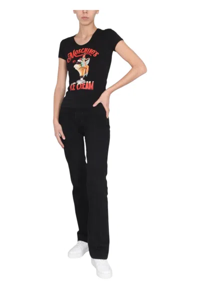 Moschino T-shirt Woman  Ice Cream In Black