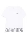 Moschino Crew Neck Short Sleeve Straight Hem T-shirt In White