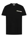 Moschino Logo Ribbon Pocket T-shirt In Black Cotton In Black