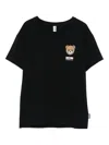 Moschino Teddy-print Short-sleeve Top In Black