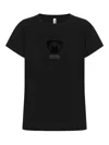 Moschino Relaxed Fit Black Cotton-elastane T-shirt In Black