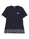 Moschino Logo-detail Cotton T-shirt In Blue