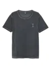Moschino Grey Crewneck Logo Patch T-shirt In Grey