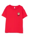 Moschino Teddy Bear-print Short-sleeves Top In Red