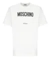 Moschino Cotton T-shirt With Contrasting Logo Detail In White