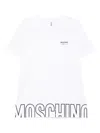 Moschino Crew Neck Short Sleeve Straight Hem T-shirt In White