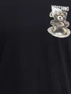 Moschino Black Cotton T-shirt With Bear Print In Black