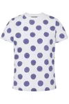 Moschino Playful Polka Dot T-shirt In Soft Cotton In Blue