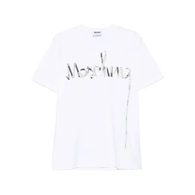 Moschino Couture Printed Cotton Tshirt In White