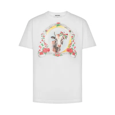 Moschino Organic Cotton Jersey T-shirt Archive In White