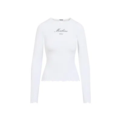 Moschino Scalloped Long-sleeve T-shirt In White