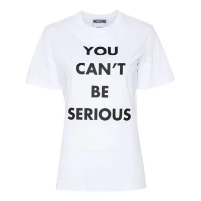 Moschino Text-print Cotton T-shirt In White