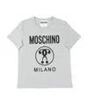 Moschino Double Question Mark Plain Knitted T-shirt In White