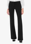 Moschino Flared High Waist Trousers With Front Crease In Black