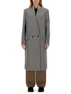 Moschino Double-breasted Coat In Grey