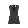 Moschino Sleeveless Wool Vest Tailored Stitching In Gray