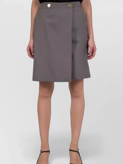 Moschino Tailored Knee Length Straight Pants Buttons In Gray