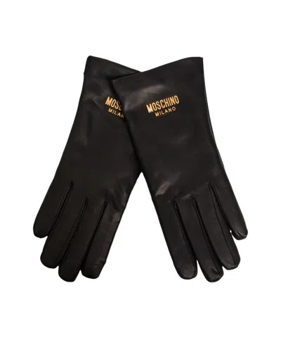 MOSCHINO TAILORED LEATHER GLOVES