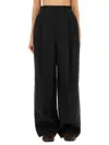Moschino High Waist Wide Leg Trousers In Animal Print