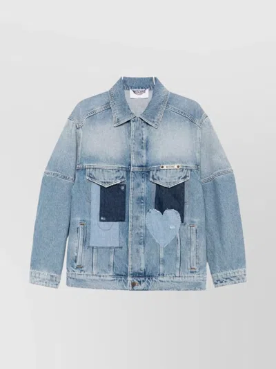 MOSCHINO DENIM SINGLE-BREASTED BLAZER