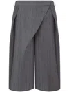 Moschino Wool Pinstripe Bermuda Shorts Office Inspiration In Gray