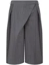 Moschino Wool Pinstripe Bermuda Shorts Office Inspiration In Gray