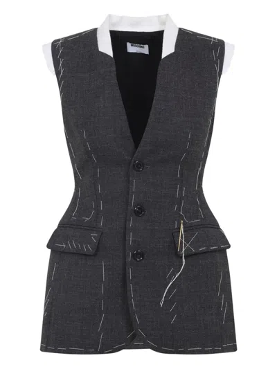 MOSCHINO TAILORED STITCHING-DETAIL GILET