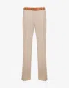 Moschino Tailored Twist Wool Canvas Trousers In Neutral