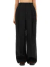 Moschino Tailored Wide-leg Pants With Pleated Front In Black
