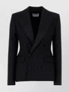 Moschino Tailored Wool Blazer Featuring Structured Shoulders In Black