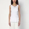 Moschino Tank Top In Cotton With Laces In White