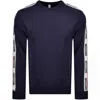 Moschino Tape Logo Sweatshirt Navy In Black