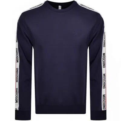 Moschino Tape Logo Sweatshirt Navy In Black