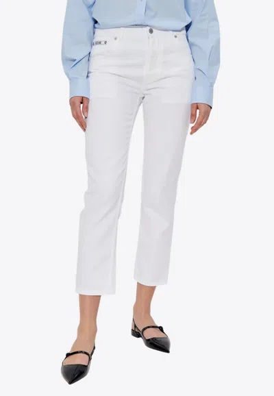 Moschino Tapered Straight Jeans In White
