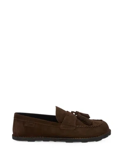 Moschino Tassel-detail Suede Loafers In Brown
