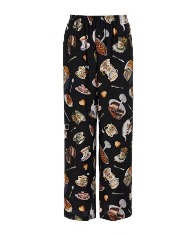 MOSCHINO MOSCHINO TEA TIME PRINT SATIN PANTS