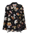 Moschino Multicolor Tea Time Print Shirt In Black
