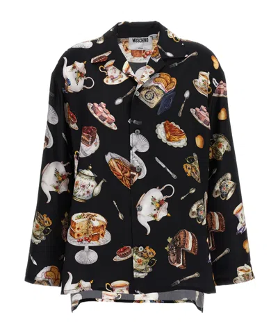 MOSCHINO MOSCHINO PRINTED SATIN SHIRT