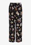 Moschino Pants Featuring Elastic Waistband Print In Black