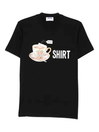 Moschino Teacup-print T-shirt In Black