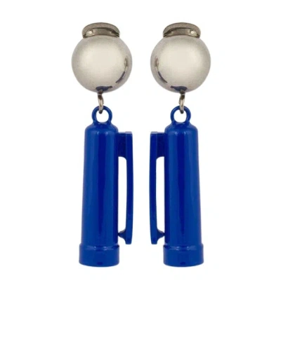 Moschino Teardrop Earrings In Blue