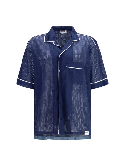 Moschino Technical Mesh T-shirt With Reversed 22 Print In Blue