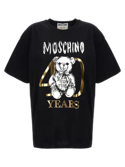 Moschino Teddy 40 Years Of Love T-shirt In Black