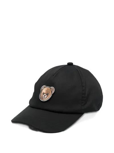 Moschino Kids' Teddy-appliqué Baseball Hat In Black