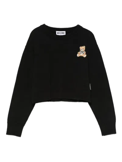 Moschino Teddy-appliqué Sweater In Black