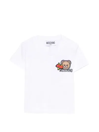 Moschino Babies' Teddy-appliqué T-shirt In White